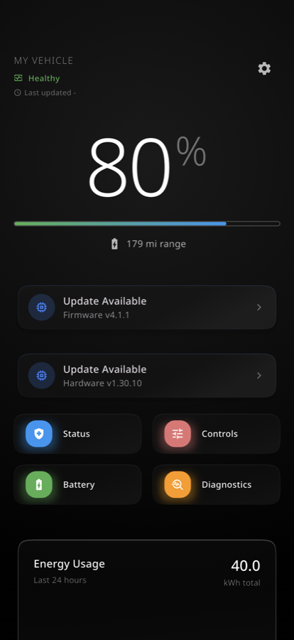 Skudak app — vehicle overview