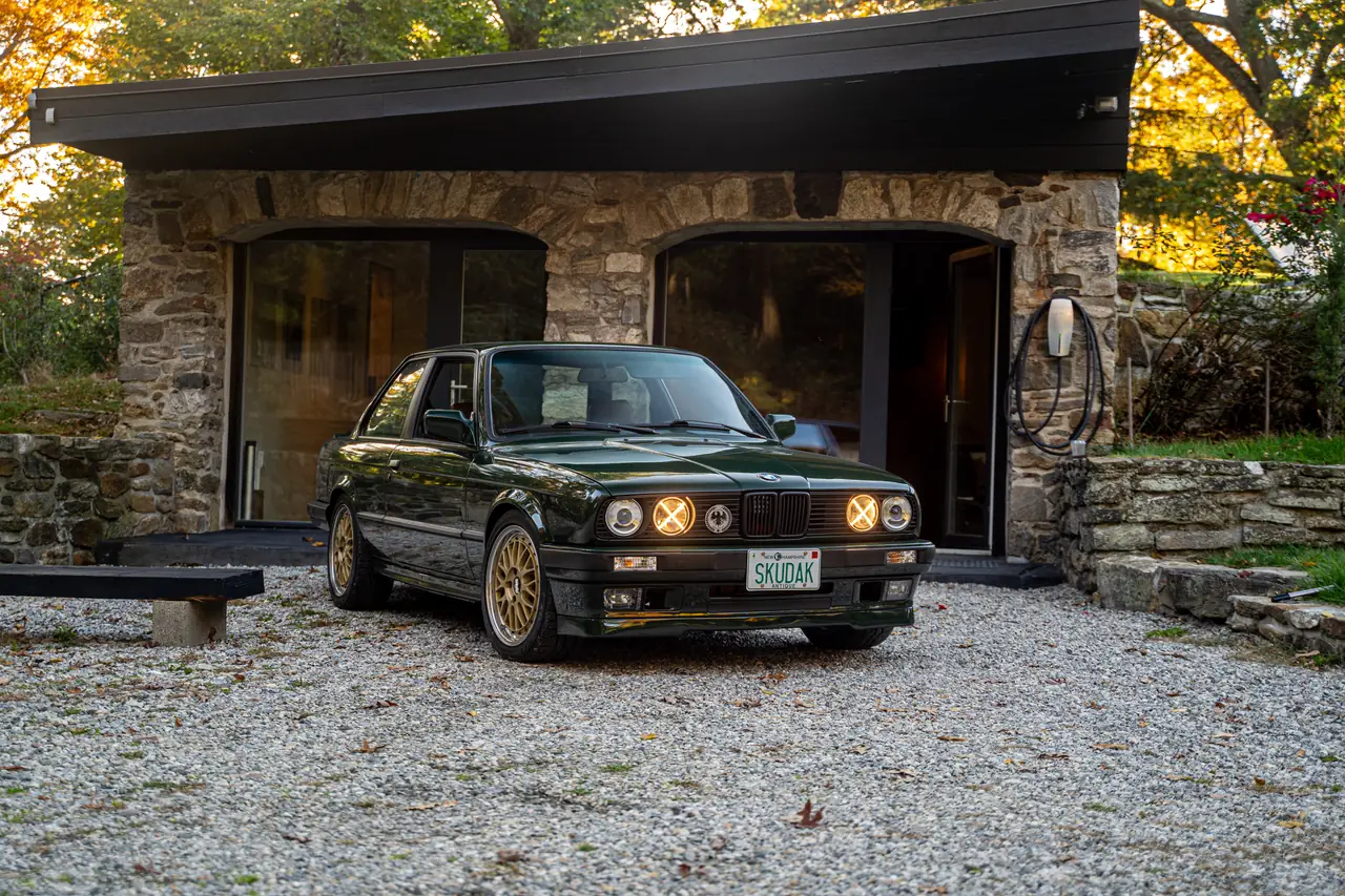 Skudak BMW E30 electric conversion at the workshop